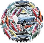 20-Piece Retro Cars Stickers Set - Vintage Automobile Vinyl Decals for Laptops, Scrapbooking, Water Bottles - Durable & Waterproof