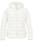 Wantdo Women's Plus Size Parka Coats Packable Puffy Jacket Warm Winter Hooded Outerwear White 2X