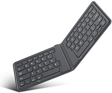 MoKo Foldable Bluetooth Keyboard, Ultra-Thin Folding Rechargeable Keyboard, Portable Wireless Keyboard for Laptop iPhone iPad, Compatible with All iOS Android Windows Tablet Smartphone Devices, Gray