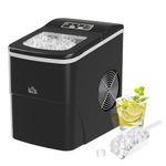 HOMCOM Ice Maker Machine, Self-Cleaning Ice Cube Maker with LCD Screen, 9 Cubes Ready in 8 Mins, 12kg in 24Hrs - Black