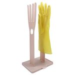 E-Meoly Kitchen Glove Holder Mitten Dryer Reusable Bag Dish Towel Drying Organizer Plastic Washing Rack Sink Hanger Stand(Pink)