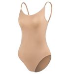 s.lemon Nude Camisole Ballet Dance Undergarment Leotard with Transition Straps L/XL