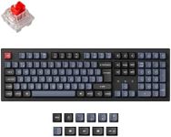 Keychron K10 Pro QMK/VIA Custom Wireless Mechanical Keyboard, Hot-swappable ISO UK Layout Full Size 108 Keys Programmable RGB Backlit Red Switch, Bluetooth/USB-C Wired for Mac Windows Linux