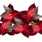 Blaze On Designer Natural Leaf Fairy Lights (Red Tones) - Handcrafted Organic Natural Leaf Flowers - 20 Warm White LED Lights - Includes UK USB Adapter - Indoor Decorative Lights