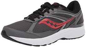 Saucony Men's Cohesion 14 Trail Running Shoe, Black/White, 8.5 Wide