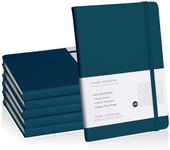 EMOMAS Lined Journal Notebook, 6Pack(Turquoise), 160 Pages, Medium 5.7 inches x 8 inches - 100 gsm Thick Paper, Hardcover