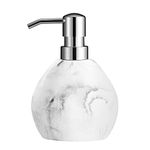 Luxspire Hand Soap Dispenser, 15.2 oz Countertop Hand Lotion Pump Bottles, Lotion Container, Refillable Liquid Hand Soap Jar, Resin Shower Dispensers for Bathroom, Kitchen - White Marble