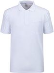 MOHEEN Men's Big & Tall Short Sleeve Jersey Knit Polo Shirt (White,4XL)