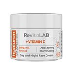 RevitaLAB Hyaluron Anti-Ageing Day and Night Cream, Enriched with Vitamins A, B3, B5, E, C, Jojoba Oil and UV Filters, for Ages 40 – 55, 50 ml