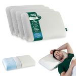 The White Willow Cooling Gel Memory Foam Pillow Set of 4 Bed Orthopedic Pillows for Sleeping, Neck Pain Relief for Side, Stomach and Back Sleeper with Pillow Cover (27"L x 17"W x 5"H Inches)- Multi