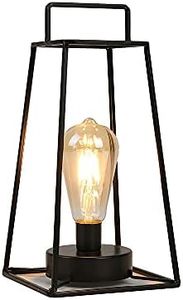 JHY DESIGN Lampada da tavolo in stile retrò, stile geometrico, altezza 30 cm, semplice Iron Art, senza fili, con batteria e timer di 6 ore, per balcone, feste di matrimonio, per interni ed esterni