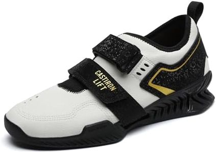 Weightlifting Shoes - High Stability Squat Shoes for Men Women with Non-Slip Rubber Sole, Wide Toe Box & Heel Support for Lifting Powerlifting, Gym, Black/White