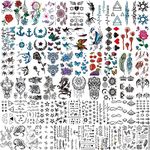 COKTAK 64 Sheets Variety Tiny Waterproof Temporary Tattoos For Men Women, Moon Star Butterfly Birds Planets Fake Tattoos For Kids Adults, Arm Neck Face Letters Temp Tattoo Temporary Tatoos Sticker Set