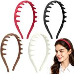 4 Pcs Headbands for Women, Toothed Non Slip Head Bands, No Headache Zig Zag Headbands, Soft Silicone U Shape Fashion Hair Headband, Comfortable and Stylish Design for Daily Wear, Ideal Gift for Women