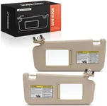 A-Premium Driver & Passenger Sun Visor Compatible with Toyota RAV4 2006 2007 2008 - Without Vanity Light, with Vanity Mirror, with Sliding Extender, Beige Color - Replaces 74310-42451-A1, 7432042501A1
