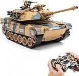 Supdex 1:18 RC Tank, 2.4Ghz US M1A2 Abrams Remote Control Tank Model Toys, Battle Army Tank with Smoke Effects, Light and Sound, RC Military Truck for Adults and Kids That Shoots BBS and Water Bombs