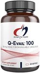 Designs for Health Q-Evail 100-100mg CoQ10 Highly Bioavailable Ubiquinone - Coenzyme Q10 with MCT + Mixed Tocopherols to Promote Superior Absorption - Non-GMO (60 Softgels)