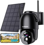 Solar Security Cameras Wireless Outdoor, 2K Battery Powered PTZ WiFi 3MP Security Camera for Home with Spotlight, PIR Motion Detection,Siren, Color Night Vision, 2-Way Talk, SD/Cloud Storage