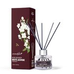 Aromahpure Premium Reed Diffuser 120 ML with 6 Fiber Reed Sticks |Jasmine Last Upto 35 Days | Room Freshener for Bedroom, Washroom, Office | Toxin Free, Aromatherapy, Stress Relief, IFRA Certified