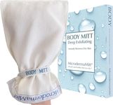 MicrodermaMitt Deep Exfoliating Mitt for Shower – Dead Skin Remover & Exfoliator Body Scrubber - Keratosis Pilaris – Premium Quality for Smooth & Cleaner Skin Quickly - Feels Good on Skin - No Dyes