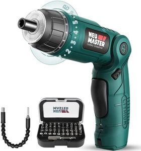NEU MASTER Electric Screwdriver, 2000mAh Cordless Screwdriver with Pivoting Handle, 6+1 Torque Setting,30pcs Bits,LED Light,Ideal for Home Office DIY Project