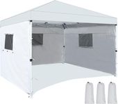 REDCAMP 10x10ft Pop Up Canopy Sidewall with Window, 3 Packs Tent Walls Only, White