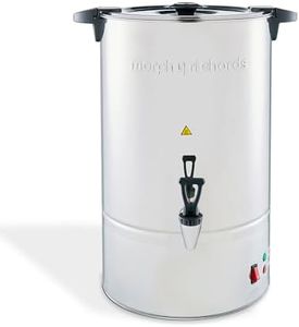 Morphy Richards 20L Stainless Steel Tea Urn, 80 Cup Instant Hot Water Dispenser, Fast Boil, Boil Dry Protection, Auto Reset, Internal Temp Control, Twist Lock Lid, Ideal for Catering & Events, 140001