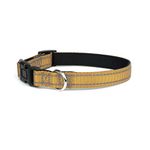 Garwor Reflective Dog Collar with Soft Neoprene Padding, Buckle Adjustable Safety Nylon Pet Collars for Small Dogs, Lightweight, Breathable, Comfort Fit(S, Golden Brown)