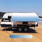 AWNLUX RV Awning Fabric Replacement Heavy Duty Weatherproof 4-Ply Vinyl Camper Awning Fabric- Universal Outdoor Canopy for Camper, Trailer, and Motorhome Awnings Ocean Blue-12' (Fabric 11'2"X8")
