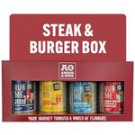 Angus & Oink Gift Set | Steak & Burger Gift Box | 1 x Texas Steak SPG 250G | 1 x Fries With That? 225G | 1 x Gaucho Chimmichuri Seasoning 220G | 1 x Montreal Steak & Burger 250G | BBQ Lover Gift Set