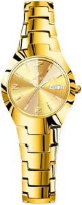 OLEVS Gold Watch Women Dainty Luxury Small Watches for Women Waterproof Stainless Steel Fashion Classic Ladies Watch with Day Date Easy Read Analog Quartz Women's Wrist Watches Reloj para Mujer