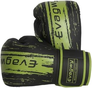 EVAGWY Boxing Gloves for Men and Women，Pro Training Sparring，Suitable for Boxing Kickboxing MMA Fighting，Adult Heavy Punching Bag Gloves，Workout Gloves for Boxing，Muay Thai (Green, 12OZ)