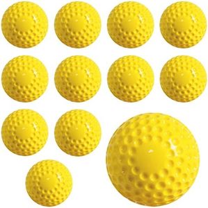 Forcebucket Softballs 12 Pcs Yellow Dimpled Softballs, 12-Inch Pitching Machine Ball Softballs for Indoor/Outdoor, Hitting and Fielding Practice Foam Sport