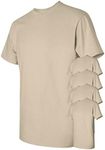 Gildan Men's Classic Heavy Cotton T-Shirt, Sand, M (Pack of 5)