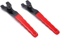 WEZCHUGHAOL Pack of 2 Universal Angle Grinder Spanner Wrench Set,Adjustable High-Carbon Steel Locknut Pin Wrench with Thickened Rubber Handle for Grinder Machines,with Wrench (red)