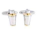 MRCUFF Martini Cocktail Shaker Mixed Drinks Bartender 2 Tone Pair Cufflinks in Presentation Gift Box & Polishing Cloth