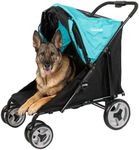 InnoPet Mamut Large Dog Buggy Blue - Carries up to 50kg, Rain Cover Included, One-Hand Folding, Swivel Front Wheels, Dog Trailer for Medium and Large Size Dogs.
