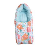 haus & kinder 3 in 1 Baby Sleeping Bag & Carry Nest | Cotton Bedding Set for Infants & New Born Baby | Portable/Travel & Skin Friendly | 0-6 Months (Bold Floral)