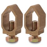 2PCS 5/8-Inch Direct Burial Copper Ground Rod Clamps Grounding Clamp,5/8"