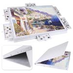 Ruication Tilting Jigsaw Puzzle Board 2-in-1 Designed Stand & Cover Lightweight Felt Jigsaw Board with 6 Drawers Portable 1000 Pieces Jigsaw Puzzle Table for Games Adults Kids Gift