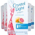 Crystal Light Pink Lemonade Singles, 45g (12 Boxes of 10 Packets)