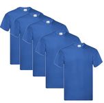 Fruit of the Loom Men's Original T. T-Shirt Pack of 5, Royal, Medium