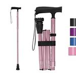 GPTCAMP Walking Cane for Women and Men, Lightweight and Sturdy Offset Walking Stick(Pink)