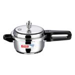 Vinod 18/8 Stainless Steel Outer Lid Pressure Cooker 2 Litre | Sandwich Bottom | ISI & CE Certified | Induction and Gas Stove Compatible | 2 Year Warranty | Silver