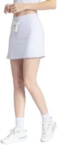 Leapstride Women's Athletic High Waisted Golf Skort with Multiple Functional Pockets (Capable of Holding a Phone and a Tennis Ball) for Active Women Bright White