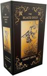 Qcsdckot Black Gold Tarot Cards Set, Beginner's Tarot Cards with Meanings, Gold Gilded Edges Deck with Guide Book