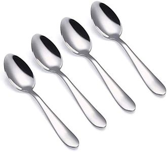 VANRA 4-Piece Children Spoons Stainless Steel Kids Dinner Spoons Child Silver Cutlery Set 5.6-inch (4 Spoons)