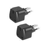 HKFENG UK to Brazil Travel Plug Adapter, Brazil Plug Adaptor UK to Brazilian Power Adaptor Type N Plug for UK to Brazil (Black 2 Pack)