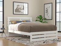 Atlantic Furniture Oxford Solid Wood Queen Bed with Footboard in White