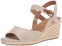 Lucky Brand Women's Mindra Espadrille Wedge Sandal, Natural/Platino, 7 Wide